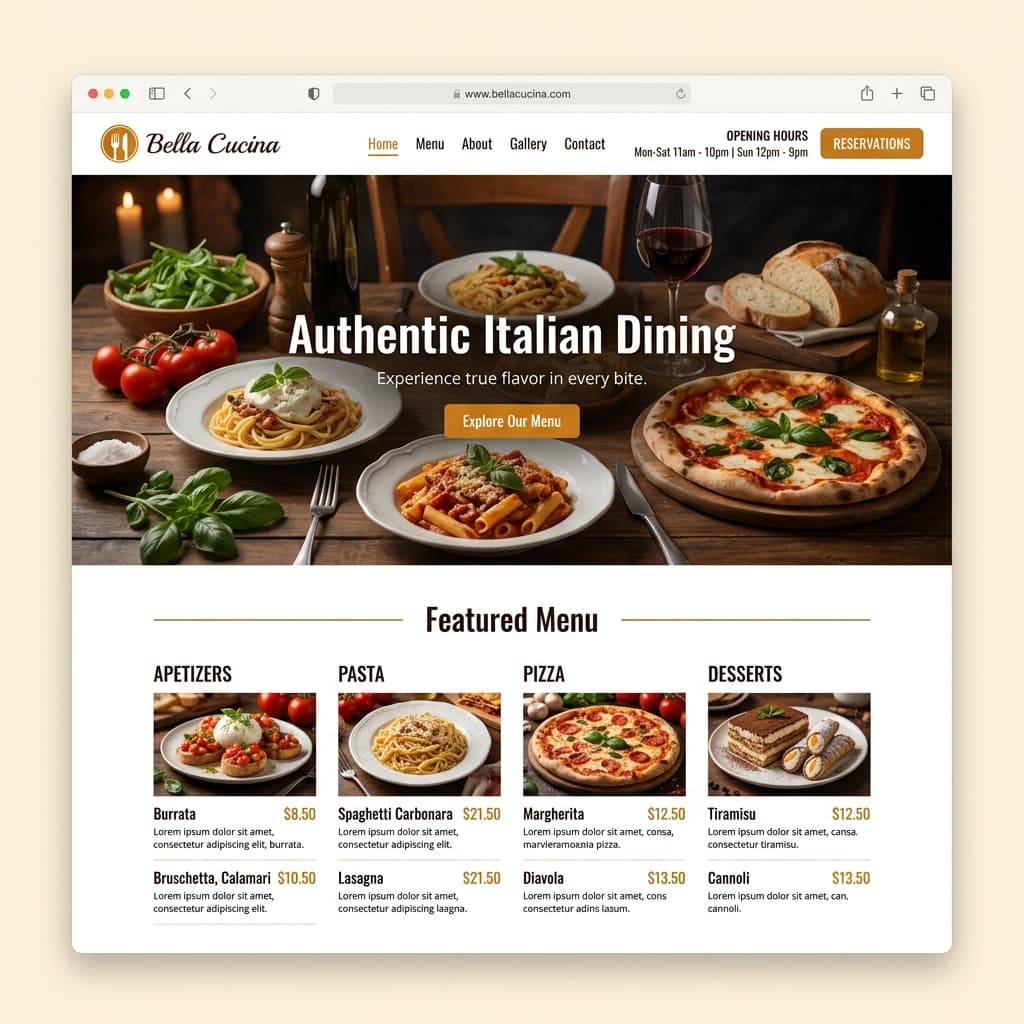 Restaurant template preview
